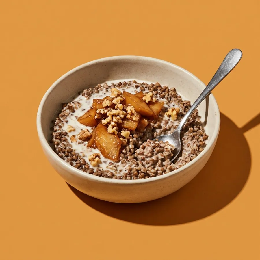Buckwheat porridge with stewed apple, photo 3