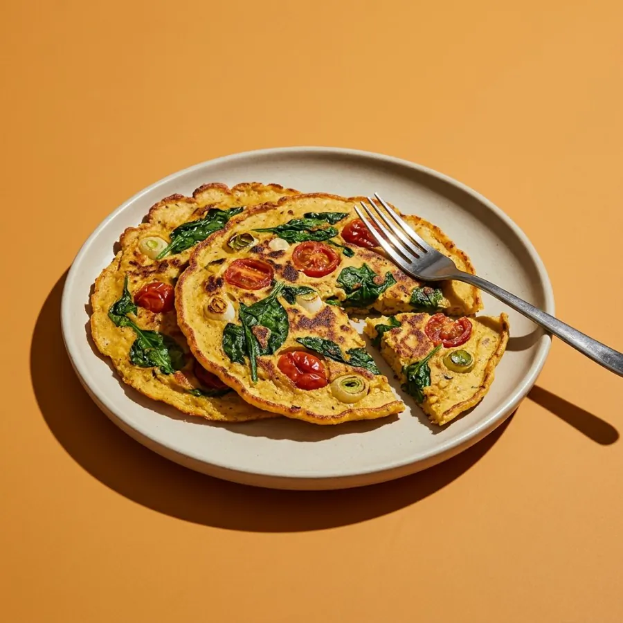 Spinach and tomato gram flour pancakes, photo 3