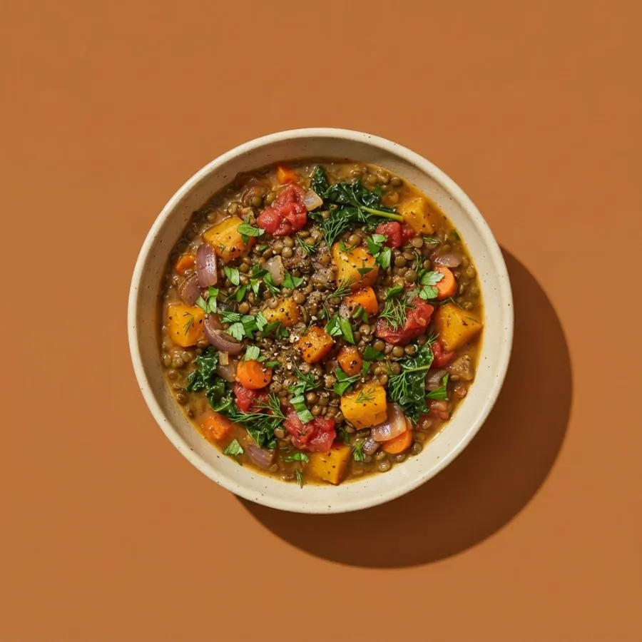 Stufato di lenticchie e zucca