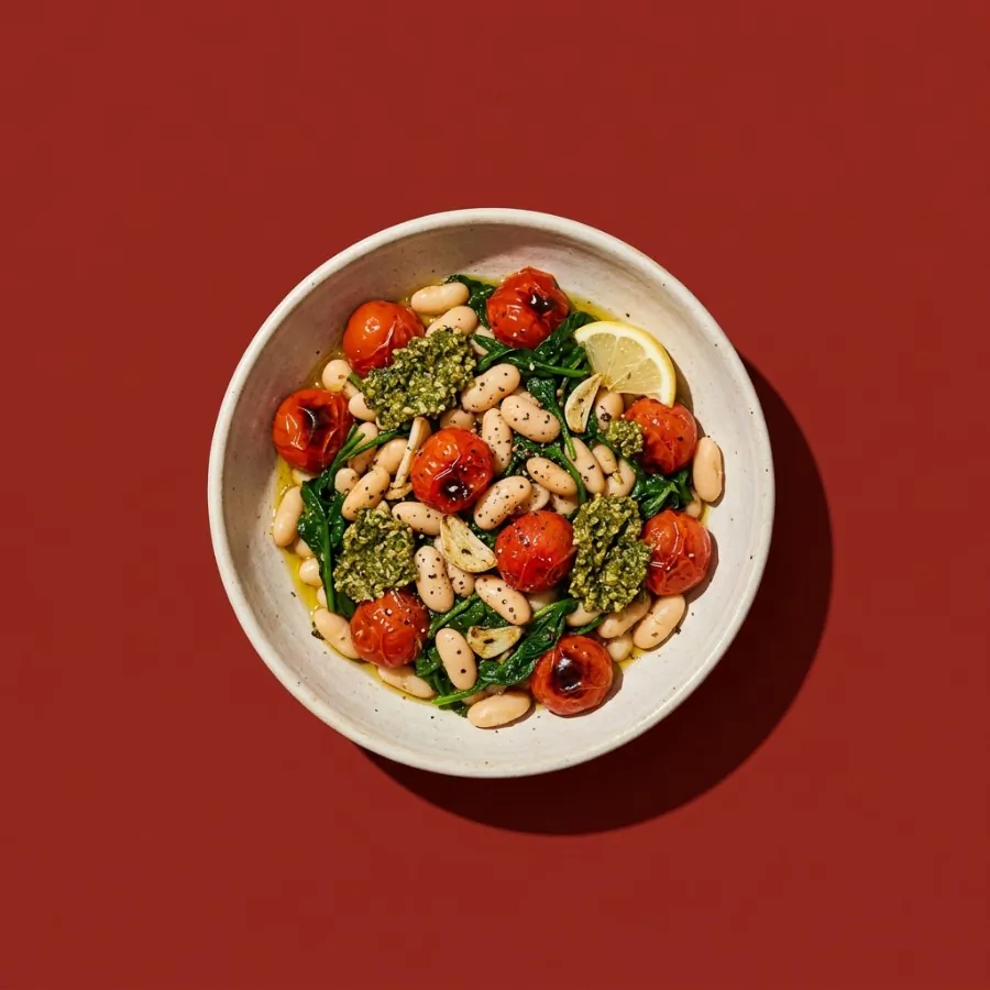 Roast tomato and white bean breakfast bowls
