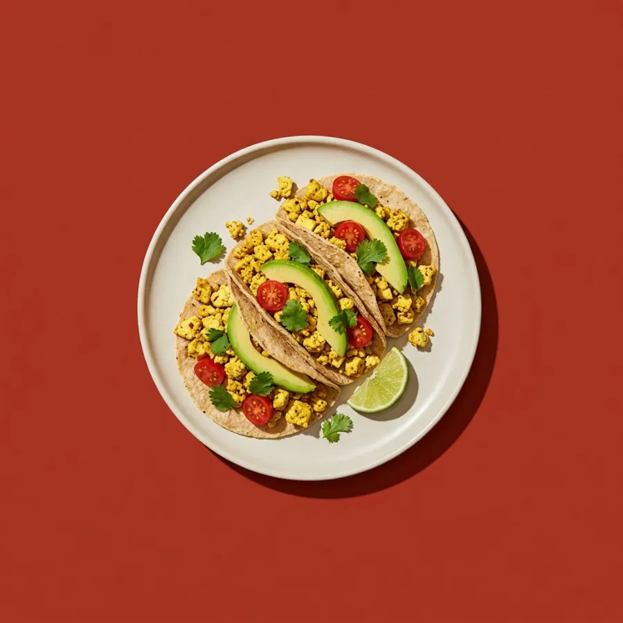 Scrambled tofu breakfast tacos