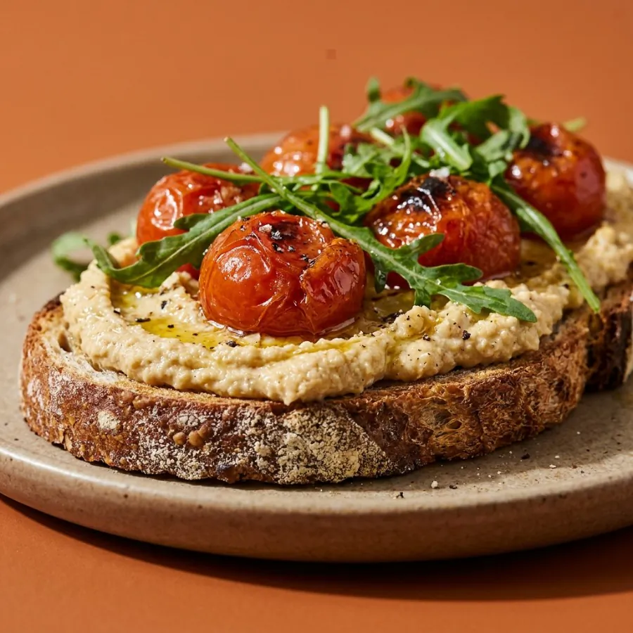 Roast tomato and hummus on sourdough, photo 2