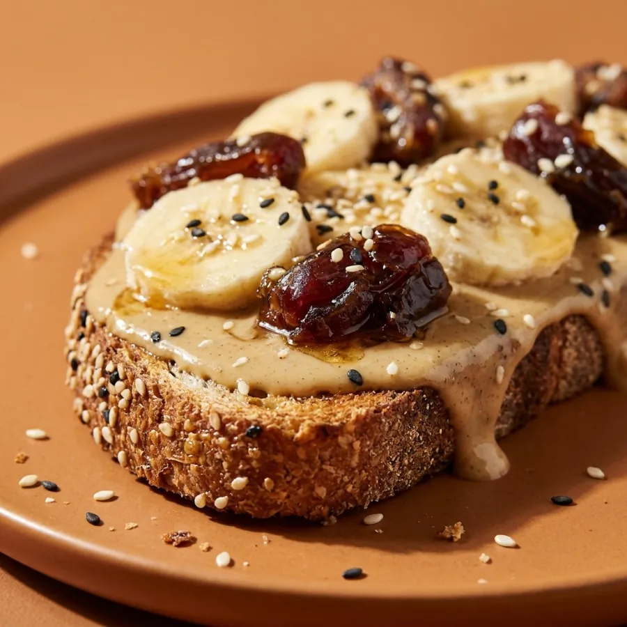Toast con tahina, datteri e banana, foto 2