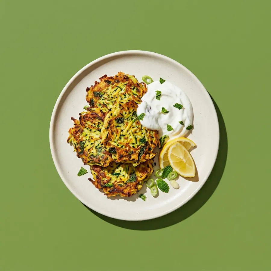 Courgette and mint fritters