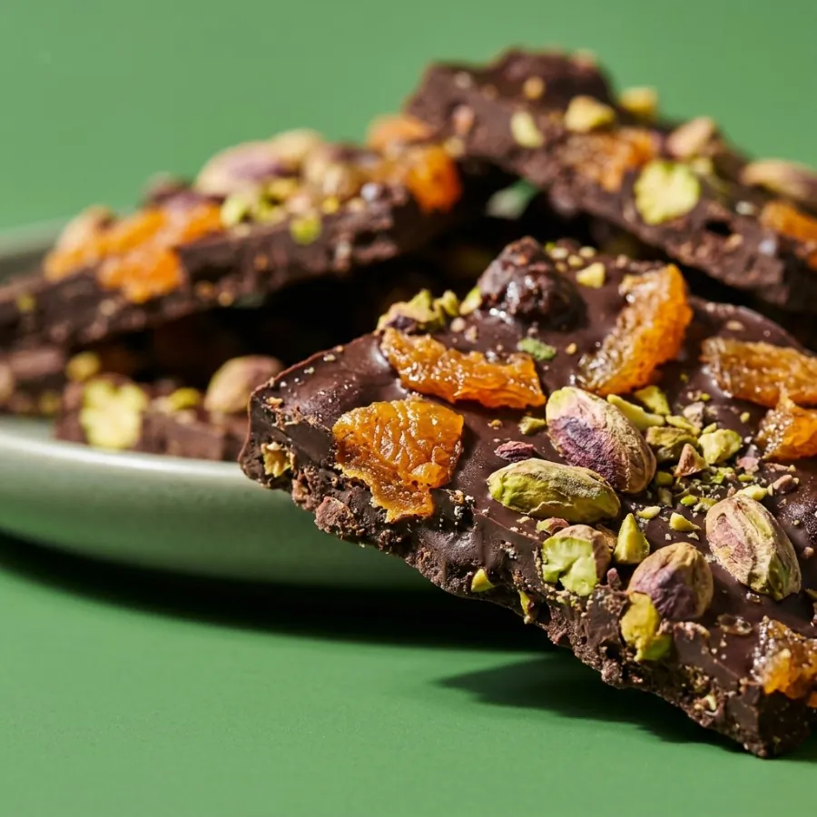 Dark chocolate apricot and pistachio bark, photo 2