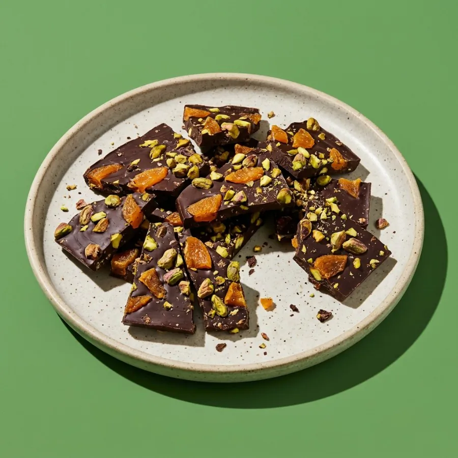 Dark chocolate apricot and pistachio bark, photo 3