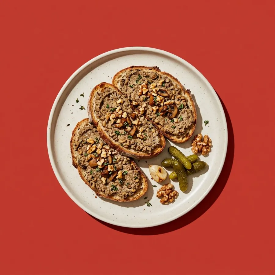 Mushroom and walnut pâté toasts