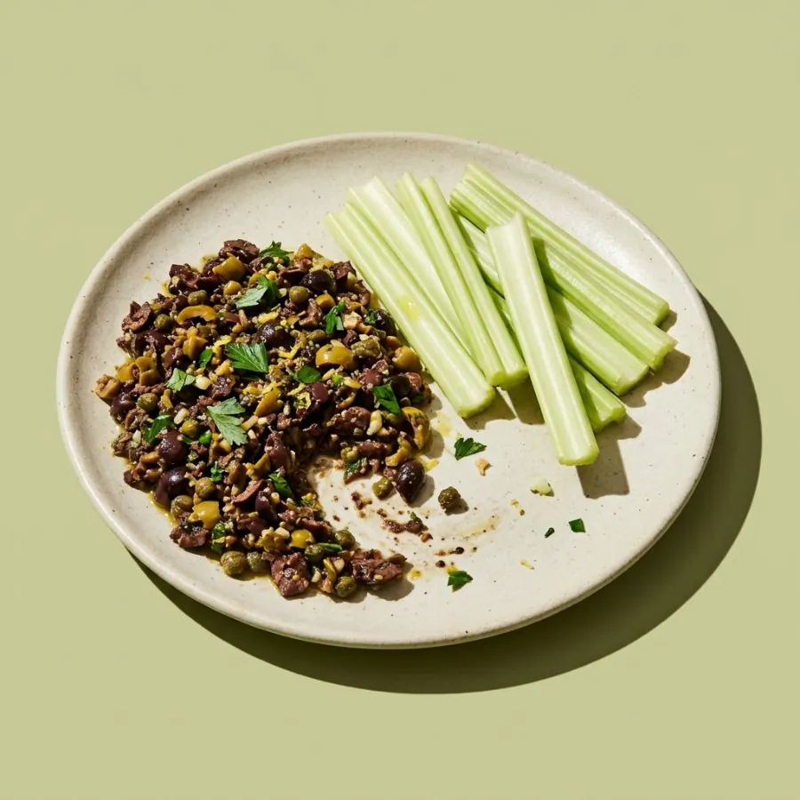 Olive tapenade with celery sticks, photo 3