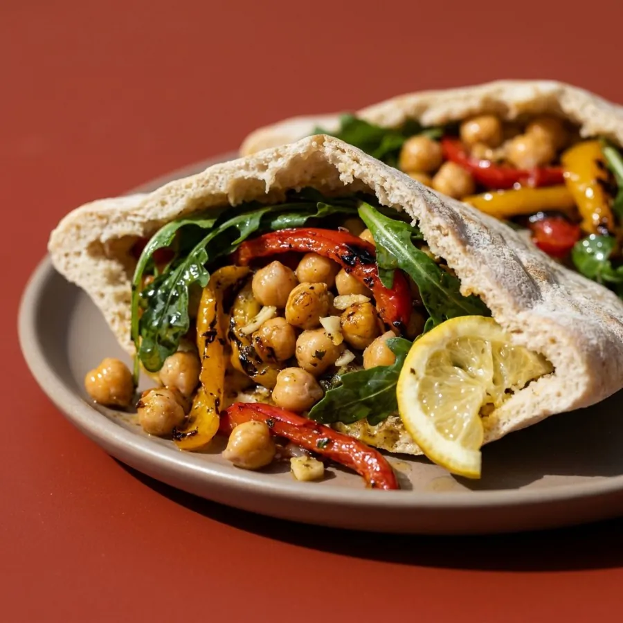 Chickpea and roast pepper pitta pockets, photo 2