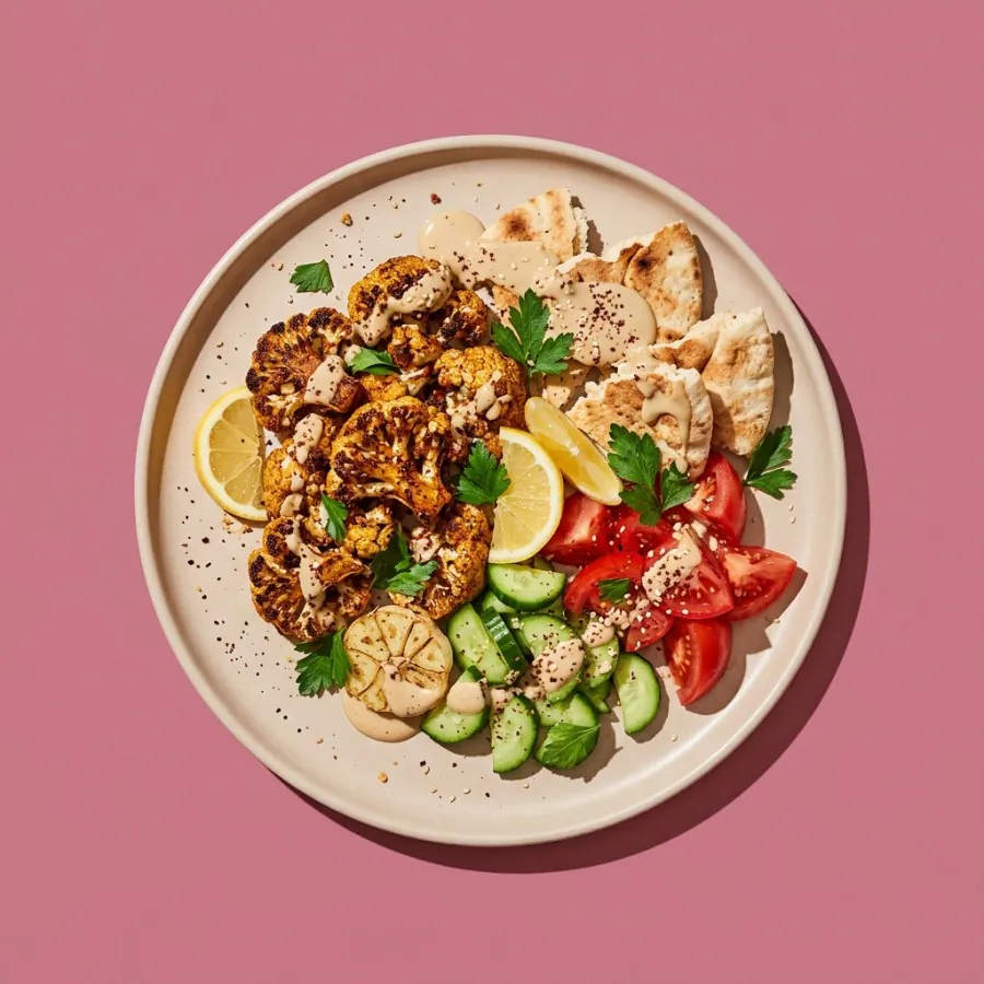 Cauliflower shawarma board