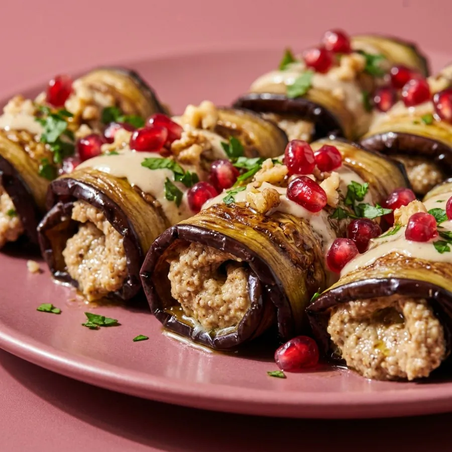 Rollitos de berenjena con nueces y granada, foto 2