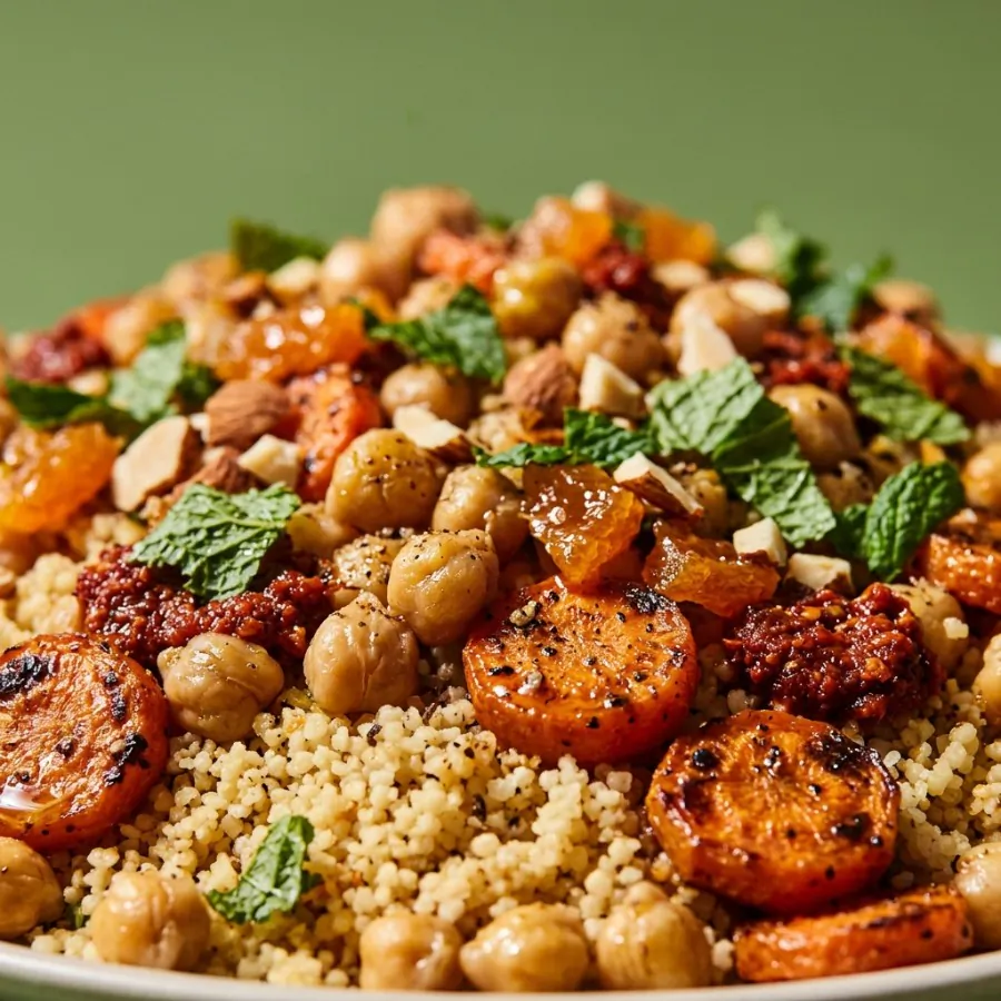 Moroccan carrot and chickpea mezze with couscous, photo 2