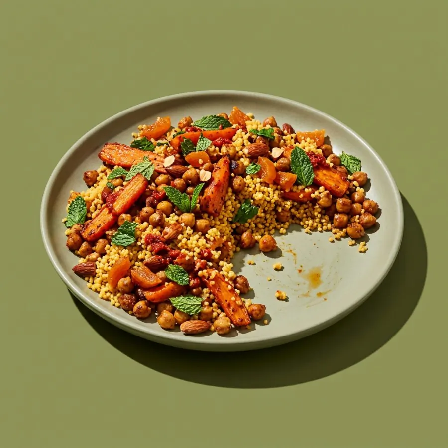 Moroccan carrot and chickpea mezze with couscous, photo 3