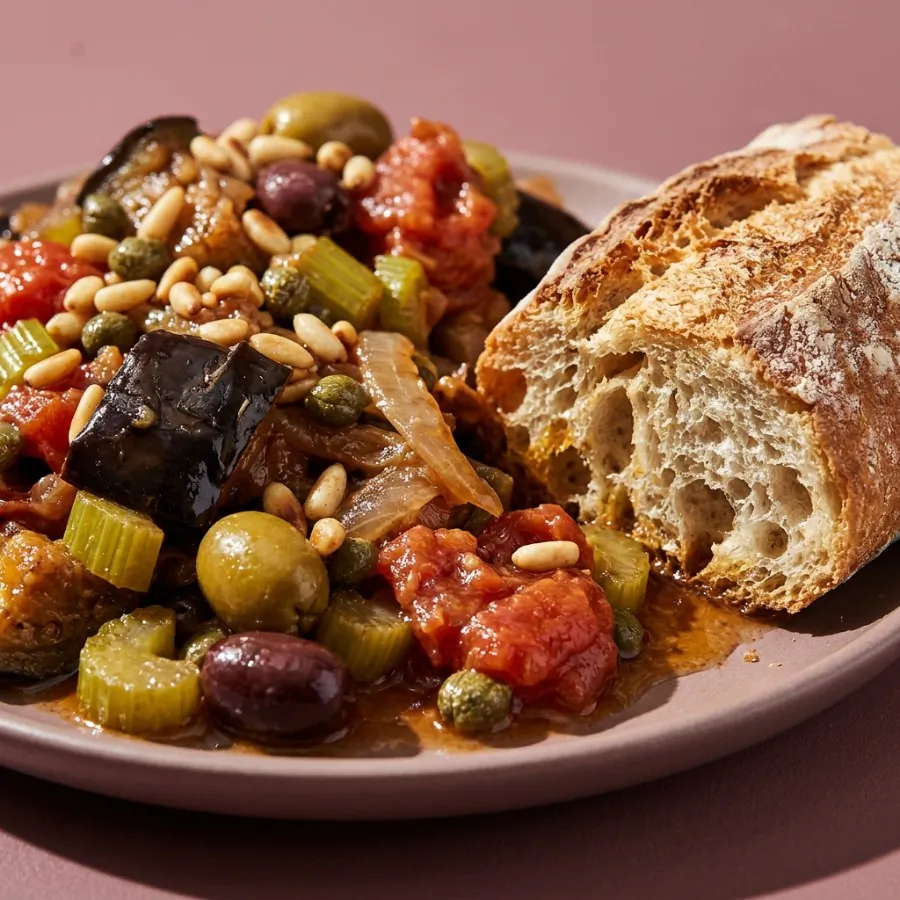 Sicilian caponata with baguette, photo 2