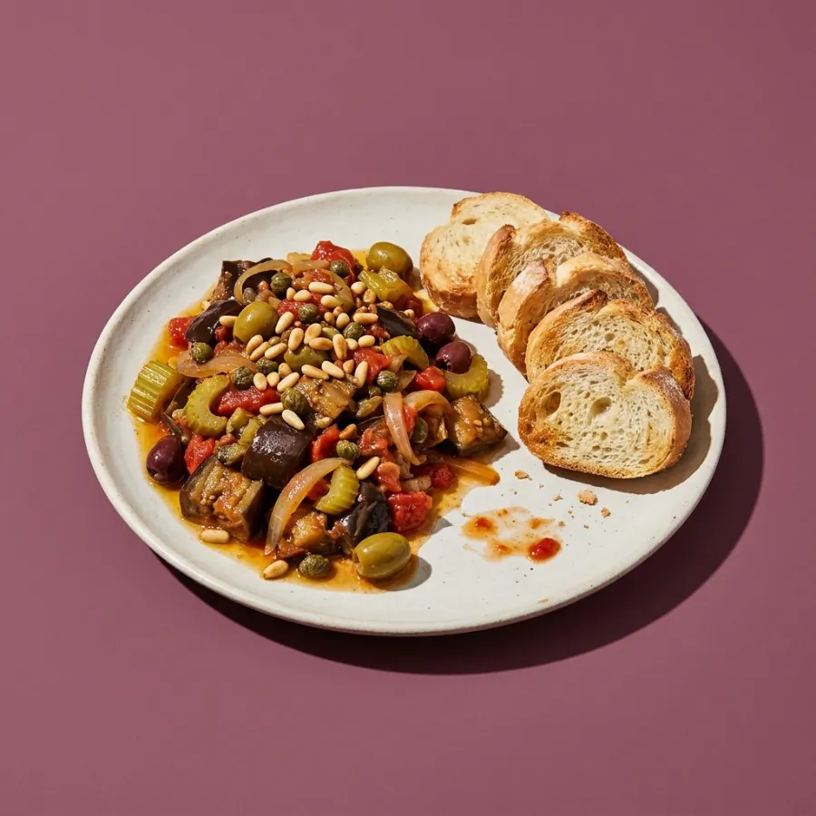 Sicilian caponata with baguette, photo 3