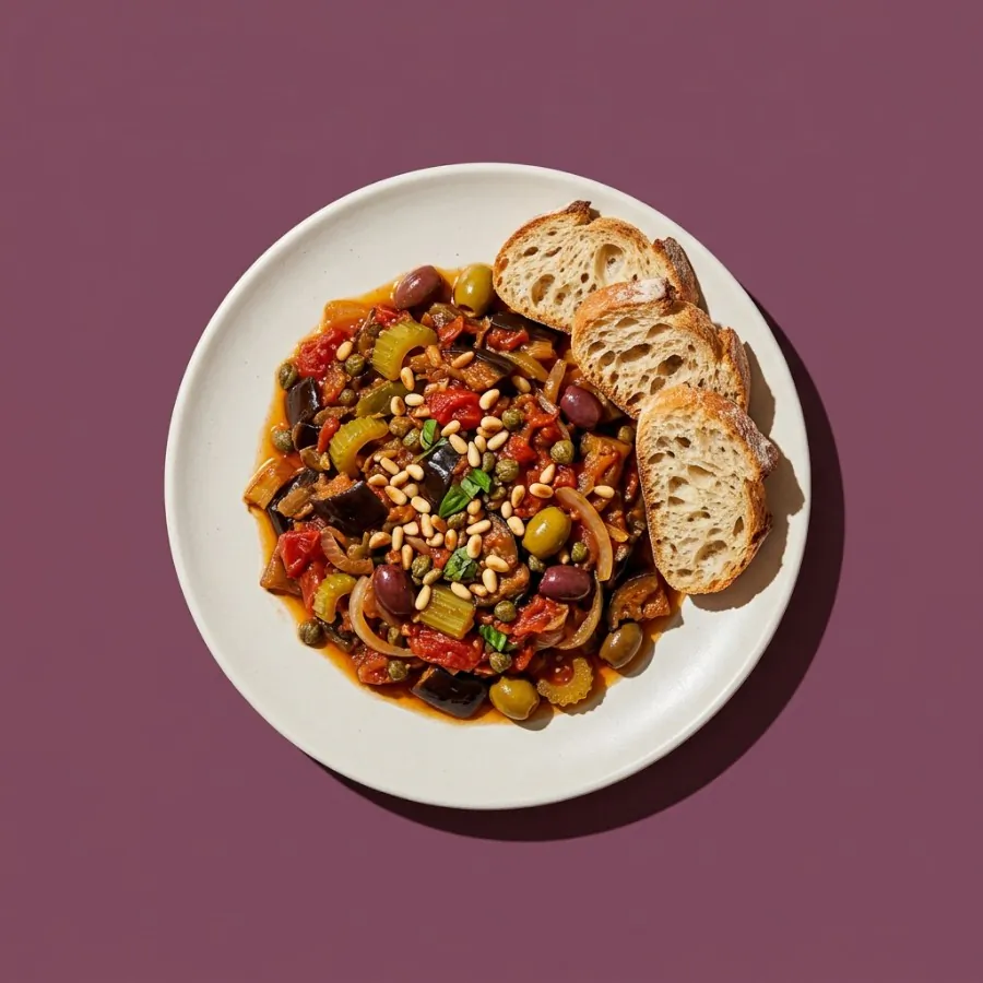 Sicilian caponata with baguette
