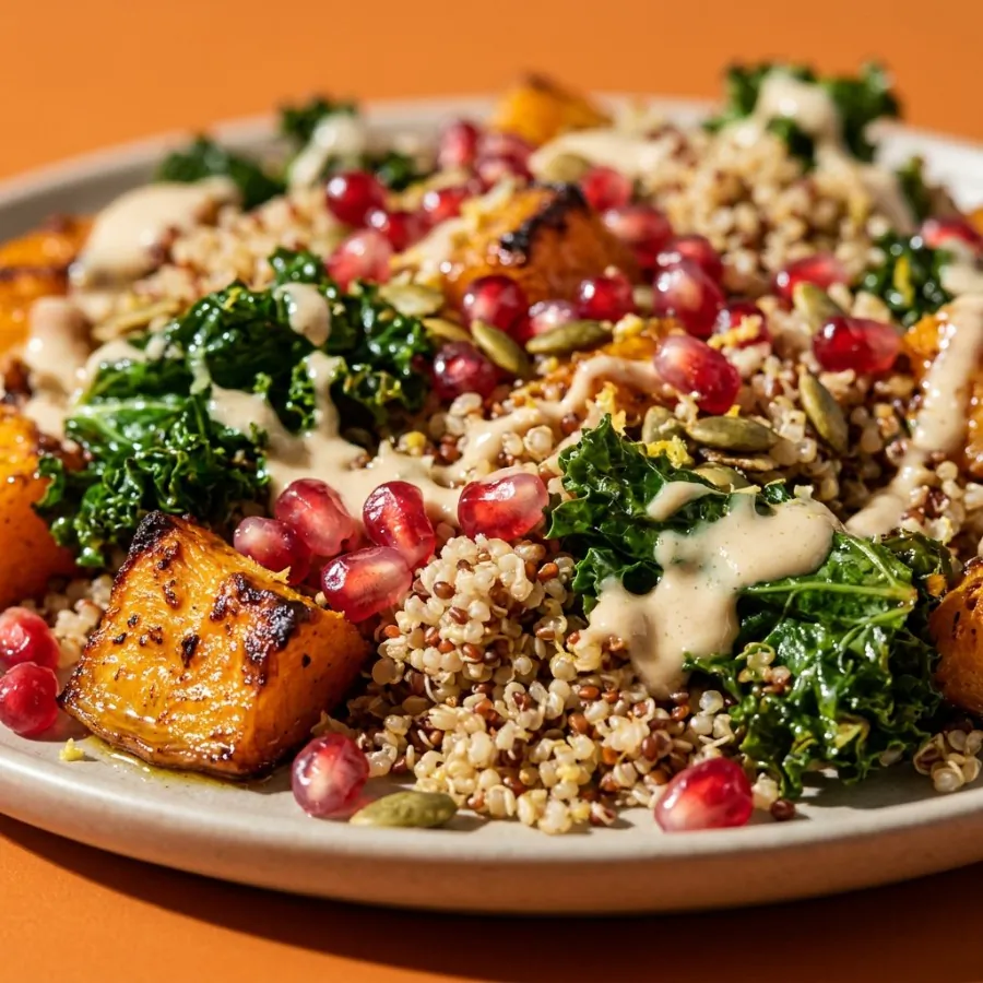 Roast squash and pomegranate quinoa platter, photo 2