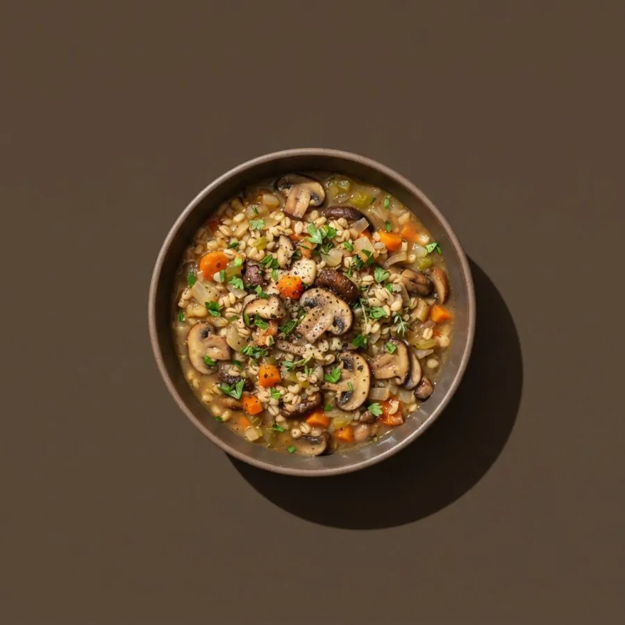 Ragoût de champignons à l'orge perlé