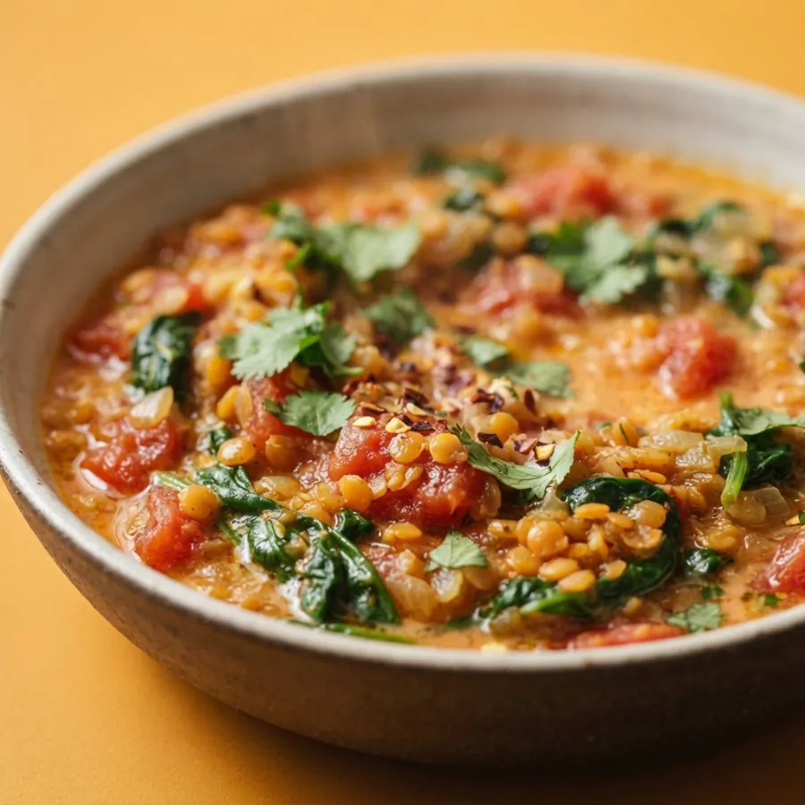 Linseneintopf mit Kokos und Tomate, Foto 2