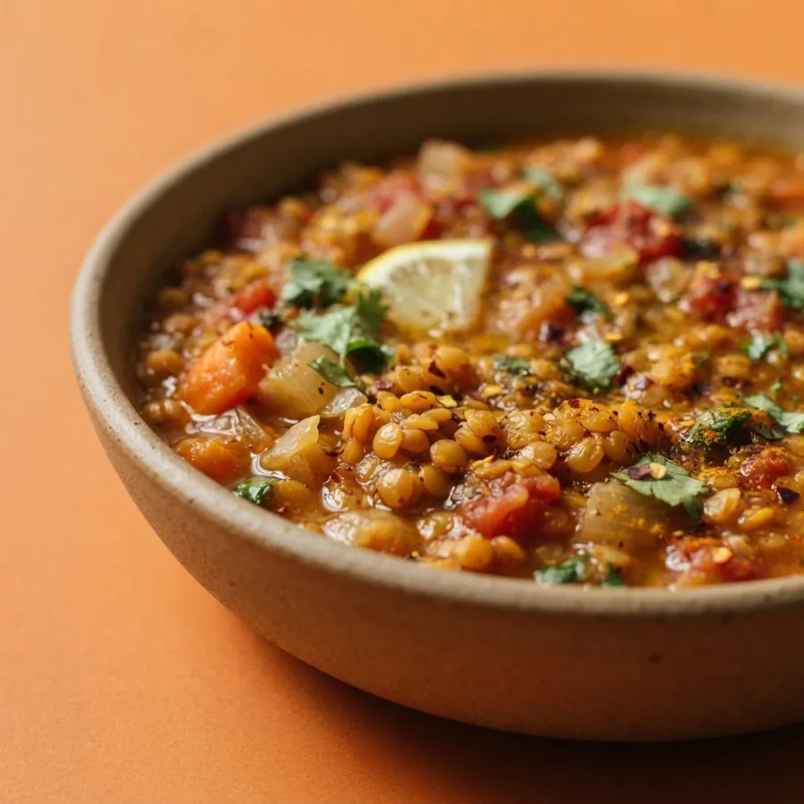 Spiced red lentil soup, photo 2