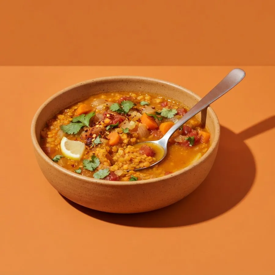 Spiced red lentil soup, photo 3