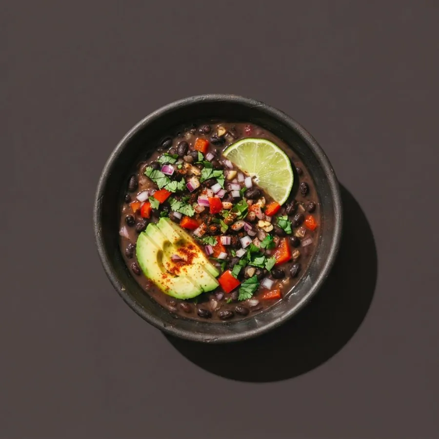 Black bean soup with lime
