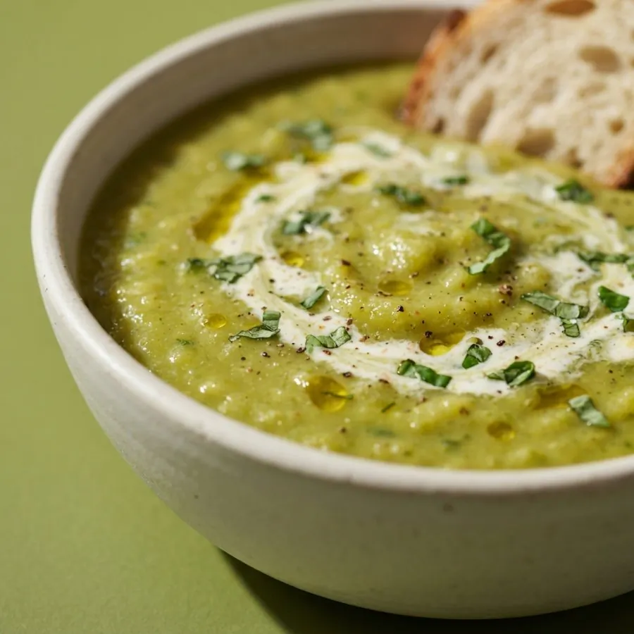 Courgette and basil soup, photo 2