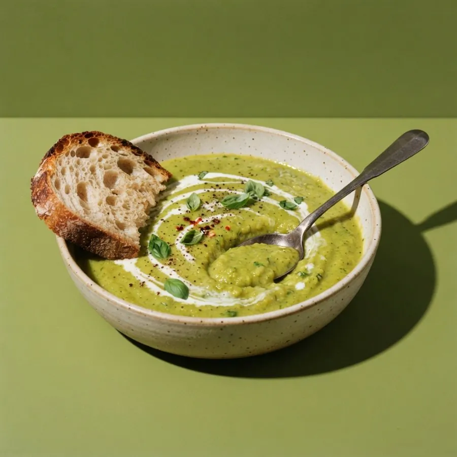 Courgette and basil soup, photo 3