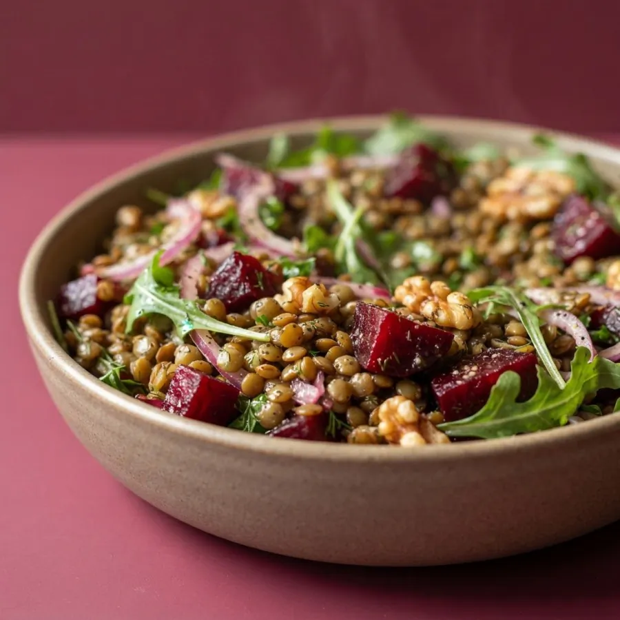 Warm lentil and beetroot salad, photo 2
