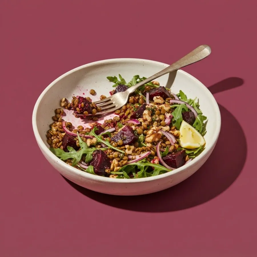 Warm lentil and beetroot salad, photo 3