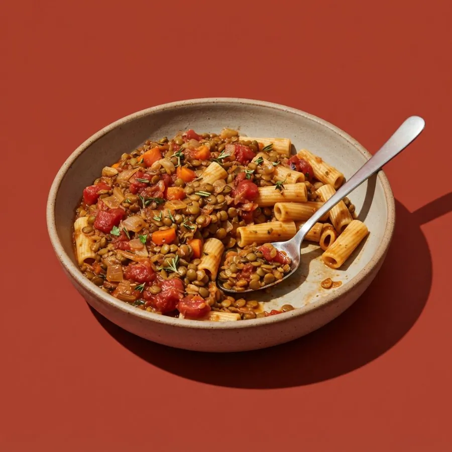 Lentil ragu with pasta, photo 3