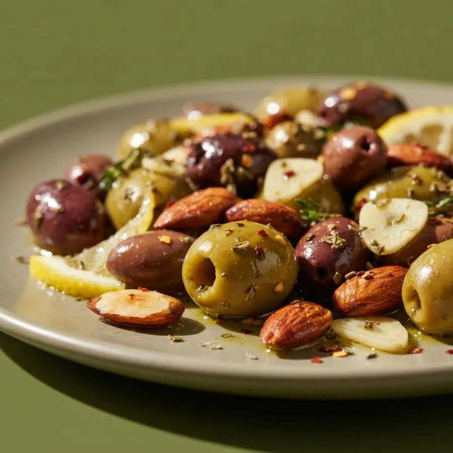 Marinated olives and almonds, photo 2